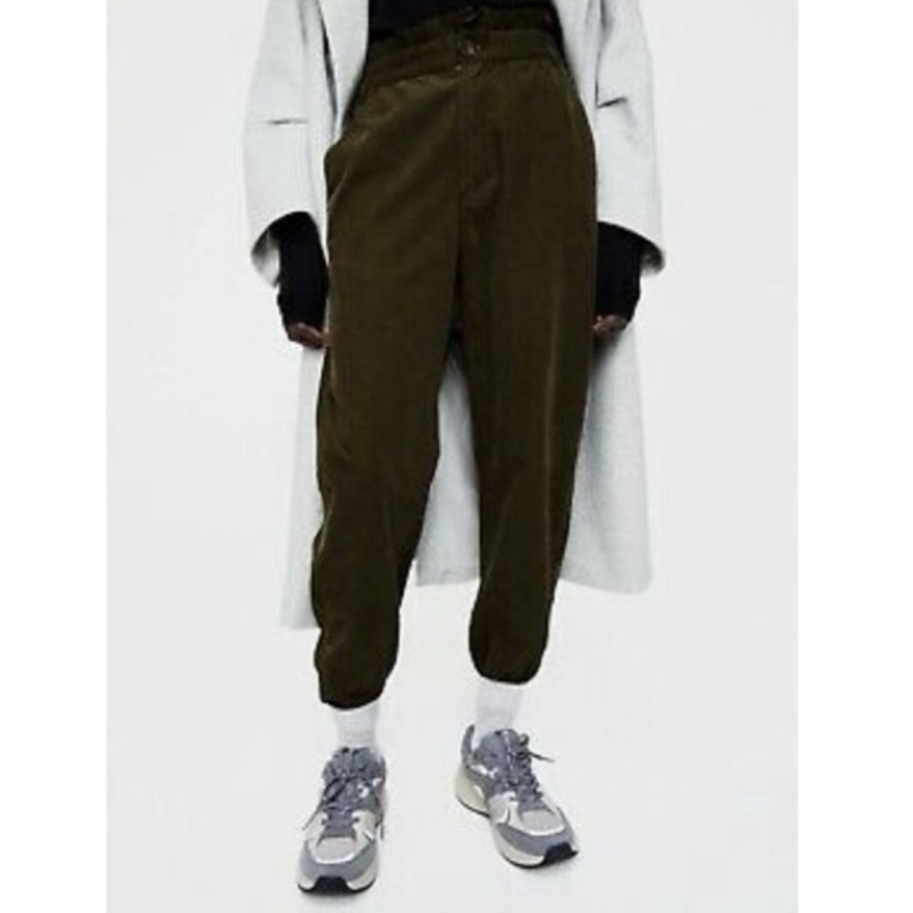 Zara Olive Green Corduroy Pants